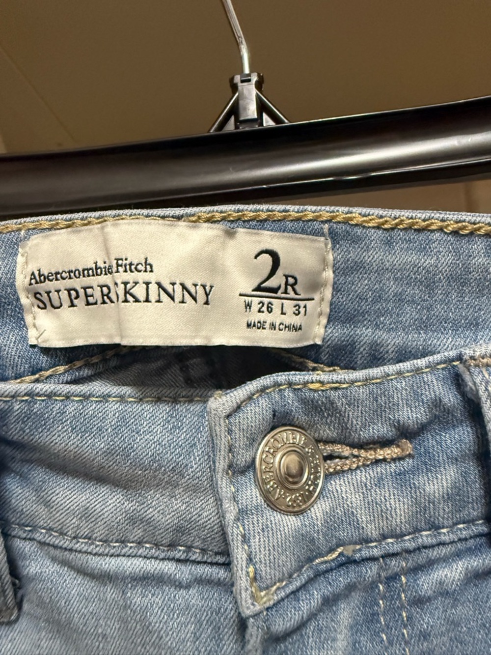Abercrombie & Fitch Light Blue Super Skinny Jeans size 2R